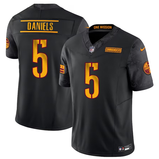 Toddler Washington Commanders #5 Jayden Daniels Black 2024 F.U.S.E Vapor Limited Stitched Football Jersey